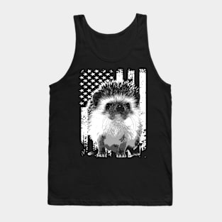 Hedgehog American Flag Tees Inspired by Adorable Spiky Friends Tank Top